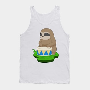 Sloth Musician Drum Music Tank Top